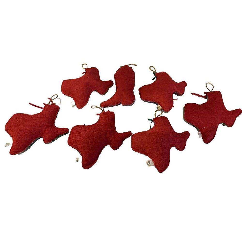Blue Denim Texas Christmas Ornaments Set 6 Horse Western Cowboy Ranch Farmhouse - Picture 9 of 10